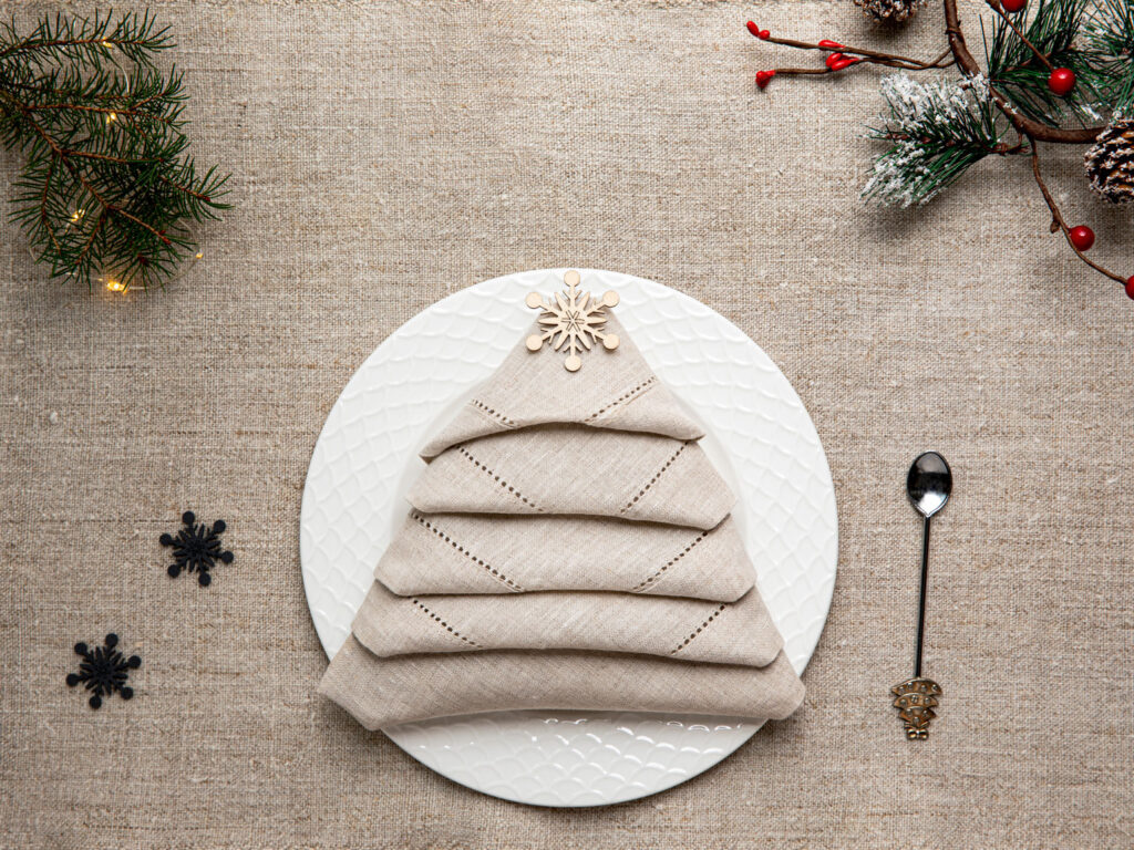 3 opções de dobradura de guardanapos para enfeitar sua mesa de Natal -  Dcor&Gift